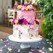 Birthday Cake For Theenglishgardenmagazine Decorated With Gorgeous E Wedding Cake Edible Flowers Wedding Cakes With Flowers Wedding Cake Topper Decorations