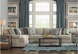 Cindy Crawford Home Lincoln Heights Stone 4 Pc Sectional Sectional Leather Couch Living Room Decor Leather Couches Living Room Quality Living Room Furniture