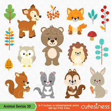 Animal Series 30 Digital Clipart 50 Graphics Super Value Package Included Woodland Clipart Animal Clipart Clip Art
