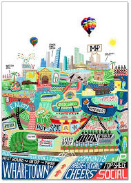 Melbourne Poster Illustration Design Illustrated Map Map