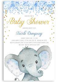 Blue Elephant Baby Shower Invitation Blue Elephant 41 Elephant Baby Shower Invitations Baby Shower Invitations Elephant Baby Shower Decorations