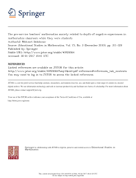 All formats available for pc, mac, ebook readers and other mobile devices. Pdf The Pre Service Teachers Mathematics Anxiety Related To Depth Of Negative Experiences In Mathematics Classroom While They Were Students