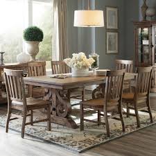 It also presents more seating space compared to a circular table. Magnussen Home Willoughby Solid Pine 7 Piece Rectangular Dining Table Set Sheely S Furniture Appliance Dining 7 Or More Piece Sets