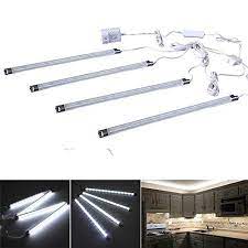 Eshine 4 panels 12 inch led dimmable under cabinet lighting kit ultra thin: Efrank Set Of 4 Led Light Barunder Kitchen Cabinet Led Lamp White Energy Saving Led Strip Kitwhite C Kitchen Led Lighting Bar Lighting Under Counter Lighting