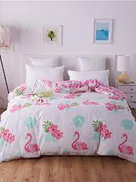 Flamingos Flower Print Duvet Cover 1pc Bedding Set Flamingo Bedding Duvet Covers