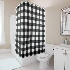 Black And White Buffalo Plaid Bathroom Decor Black And White Buffalo Check Shower Curtain Zazzle Com Plaid Shower Curtain Buffalo Check Shower Curtain Black Curtains