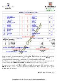 18 de agosto de 2020. Quiniela Jornada 14 17 18 Escrutinio Y Resultados Loterias Comendador