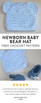 This Quick And Easy Crochet Baby Hat Features Bear Ears And Ribbed Edging Get The F Crochet Baby Hats Free Pattern Baby Hat Free Pattern Easy Crochet Baby Hat