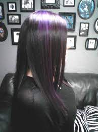 This video explains how to get those vibrant blue, pink, red or different colored streaks in your hair. Purple On Dark Hair I Will Give This Color To Bff Black Hair With Highlights Hair Haircut And Color