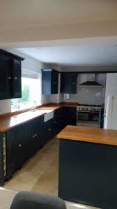 Hand Made Kitchen F B Hague Blue Solid Oak Tops Kitchen Cabinets Painted Grey Hague Blue Kitchen Blue Kitchen Paint
