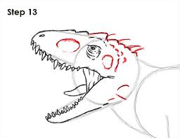 Draw a smooth line, which will act as the center of its head. How To Draw An Indominus Rex Dinosaur