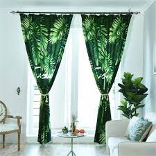 Shop for tropical curtains at bed bath & beyond. Green Leaves Tropical Plants Tulle Curtain For Kitchen Living Room Bedroom Nordic Style Curtain Hot Sales 13 1christmas Kitchen Curtains Aliexpress