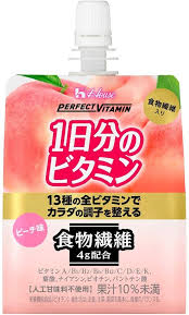 amazon ハウスウェルネスフーズ perfect vitamin 1日分のビタミンゼリー 食物繊維 ピーチ味 180g 24個 perfect vitamin 1日分のビタミン ゼリー飲料 通販 飲料 食物繊維 ビタミン