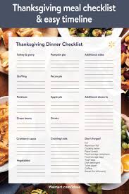 And stay definitely away from nuts and peanut butter ( i know they aren't usually in thanksgiving dinners but still) also try new things that you've never tried but friends or family say. Thanksgiving Meal Checklist Easy Timeline Walmart Com Thanksgiving Checklist Food Thanksgiving Cooking Typical Thanksgiving Dinner