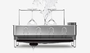 Simplehuman Simplehuman Grey Steel Frame Dishrack W Wine Glass Holders Wine Glass Holder Glass Holders Steel Frame