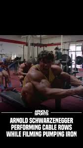 Prime Arnold looking incredible while performing cable rows during a  workout for Pumping Iron 💪, Click @arnoldsportsuk bio link to grab your  2026 Arnold Sports Festival UK tickets NOW! 🎟️
