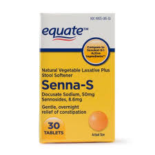 Store at room temperature away from moisture and heat. Equate Senna S Natural Laxative Plus Stool Softener 50 Mg 30 Count Walmart Com Walmart Com
