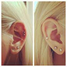 Double Cartilage Piercing Tumblr Earings Piercings Ear Piercings Double Ear Piercings