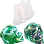 FineInno 3D Snake Skull Siliconen Mal, Schedel Hoofd Hars Mal, Schedel  Kaars Zeep Mal, Halloween Decor Epoxy Gietvorm voor Gips Klei DIY Craft  (Snake ...