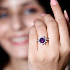 Shop Certified Amethyst Engagement Rings Online For Women