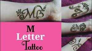 Tattoolettering.net allows you to design your own tattoo with hundreds of lettering . M Letter Design Mehndi 2021 Coloring Page