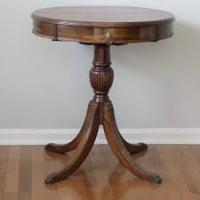 Antique Victorian Mahogany Drum Side End Table Lion Head Ring Paw Claw Feet Derevenskij Stil Stol Stil