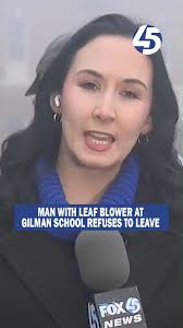 On Tuesday morning, WBFF anchor/reporter Shannon Lilly encountered a man  with a leaf blower at Gilman School who refused to leave during live  coverage of the Luigi Mangione story.