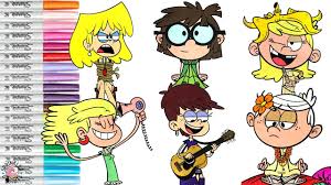 Coloring page loud house luna. The Loud House Coloring Book Compilation Luna Leni Lisa Lola Lori Lincoln Sprinkled Donuts Youtube