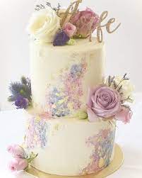 Birthday cakes musical chocolate 18th birthday cake. First Communion Cake With Fresh Flowers Edible Gold Leaf And Watercolour Effect On Buttercream Fresh Flower Cake Watercolor Wedding Cake Christmas Cake Pops
