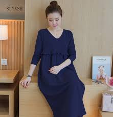 Buat mama yang ingin kembaran dengan dinda hauw, boleh dicoba nih! High Neck Knitted Cotton Maternity Dress 2017 Spring Fashion Long Sleeve Clothes For Pregnant Women Pregnancy Clothing Clothes For Pregnant Clothes For Pregnant Womencotton Maternity Dresses Aliexpress