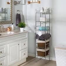 Home furniture patio & garden bracket shelves commercial shelves console bookshelves corner cabinets corner shelves cubbies floating shelves ladder bookshelves linen. Amazon Com Honey Can Do Bth 03484 6 Tier Metal Tower Bathroom Shelf 12 6 L X 11 W X 59 8 H Chrome Home Kitchen
