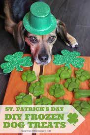 St Patrick S Day Green Frozen Dog Treat Recipe Recipe Frozen Dog Diy Dog Treats Dog Treats