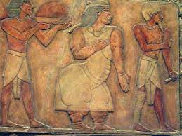 Relief From Nesi Pharaoh Hatshepsut S Mortuary Temple Showing Queen Eti Of Punt With Her Husband Perehu As They Wel Ancient Egypt African Kings Egypt Culture