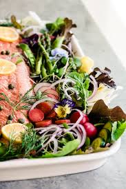 Passover, like many holidays, is a time of year when families pull out traditional recipes, anticipating the return of familiar flavors. Spring Salmon Salad Platter The View From Great Island