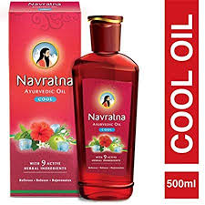 Navratna Ayurvedic Cool Hair Oil With 9 Herbal Ingredients 500ml Ayurvedic Oil Herbal Hair Oils Ayurvedic Herbs