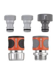 Gardena Quick Connect Kit 5 Pce Water Hose Accessories Fittings In 2020 Hose Connector Retractable Hose Metal Hose