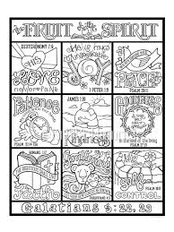 The Fruit Of The Spirit Coloring Page In Three Sizes 8 5x11 Etsy Bible Crafts Fruit Of The Spirit Bible Coloring Pages