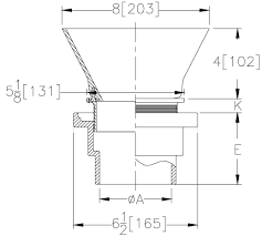 Zurn Zn211 Bf P Non Membrane Funnel Floor Drain W Medium Duty Round Nickel Bronze Strainer And 3 1 2 Floor Drains Iron Body Membrane