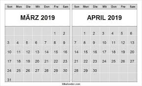 Kalender Marz Und April 2019 Periodic Table