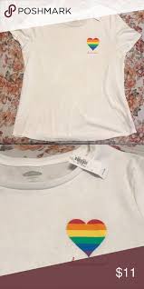 Old Navy Rainbow Love Wins Heart Shirt L Nwt Heart Shirt Shirts Old Navy