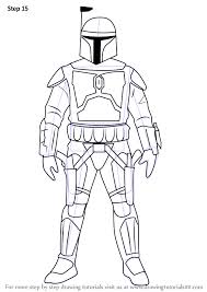 Learn How To Draw Jango Fett From Star Wars Star Wars Step By Step Drawing Tutorials Jango Fett Star Wars Pictures Drawings