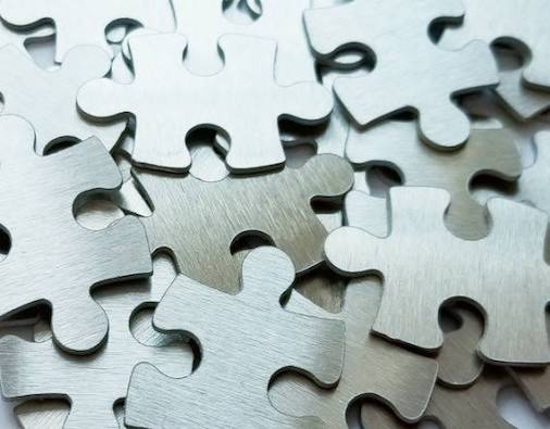 Aluminum Puzzle Pieces, 4-sided Stamping Blanks