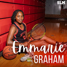 Thank you to @sportslockermagazine for featuring Emmarie Graham, 2023  @jcjaybirds graduate, three-sport athlete, and overall shining star, in its  latest issue! We love this quote from Emmarie's parents, Carlos and  Shalonda Graham: "