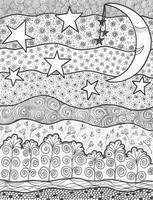 Ask an adult to help you punch a hole through the top of each piece. Anti Stress Coloring Pages Moon Sun Stars