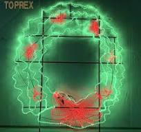 Outdoor LED 2d Motif Rope Lights Displays Artificial extra Large Christmas  Wreath