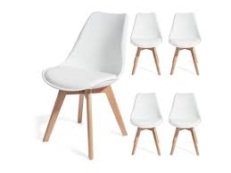 Chaise bistrot blanche tradition sur maisons du monde. 4 Chaises Design Contemporain Nordique Scandinave Blanc Chaises De Cuisine En Bois Vente De Chaise Conforama