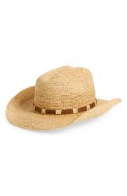 Womens Frye Straw Cowboy Hat Size Small Medium Brown