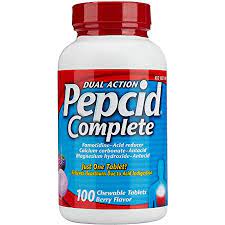 2 x acid reducer pepcid complete cool mint, tropical or berry flavor. Amazon Com Pepcid Complete Dual Action Acid Reducer And Antacid Berry Flavored Chewable Tablets 100 Count Bottle By Pepcid Complete Health Household