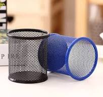 Desktop Table Promotion Custom Multi Purpose Single Stand Office Mesh Metal  Black Pencil Cup Pen Holder