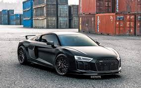 Audi R8 V10 Plus Boasting Sichtcarbon Body Kit A Satin Black Foil And A Set Of Strasse Forged Wheels Black Audi Audi Audi R8